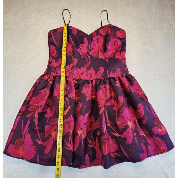 Aidan Mattox Sleeveless Floral‎ Jacquard Party Dress Pink/ Fuchsia Size 16 NWT - Picture 12 of 14